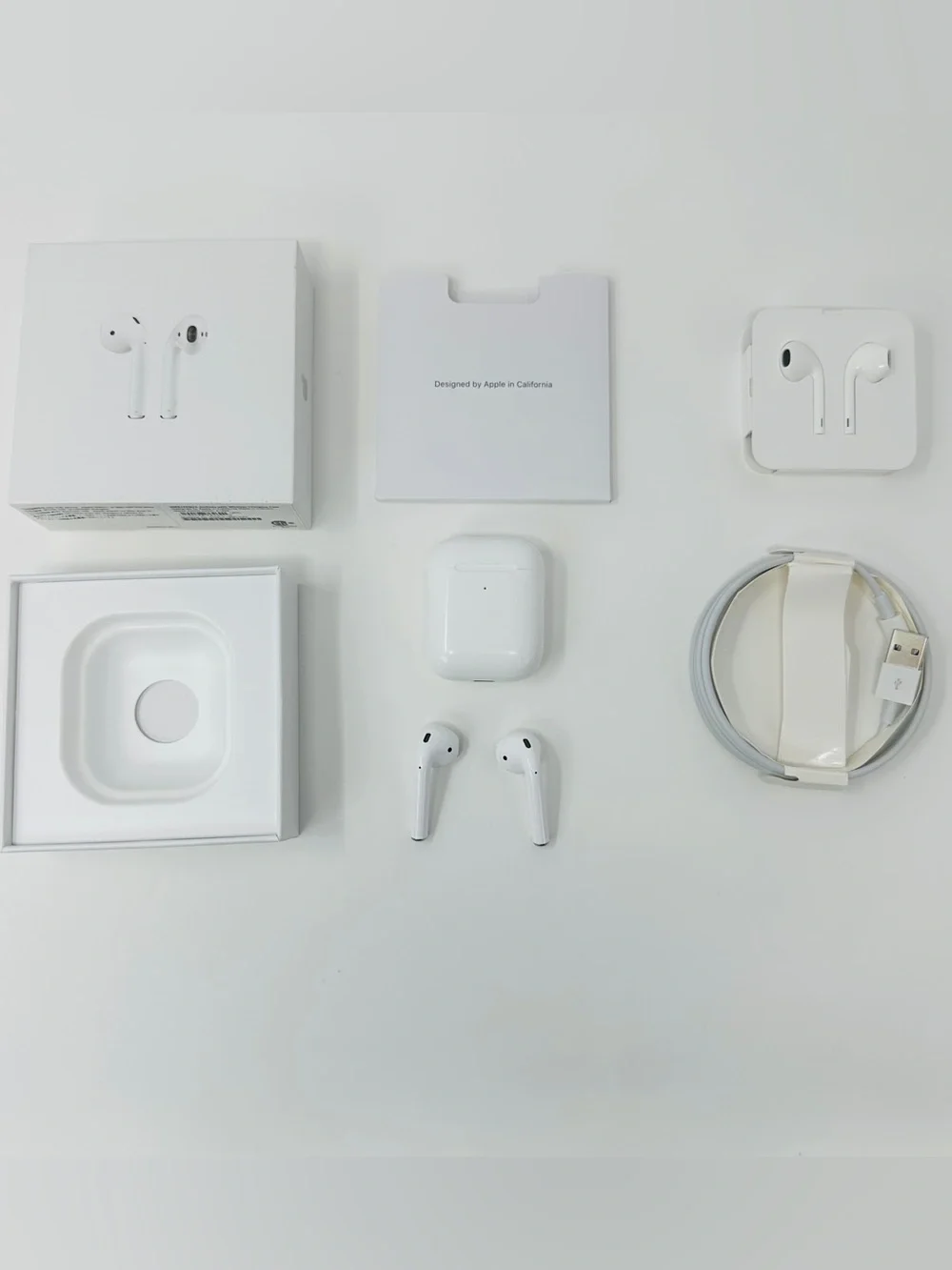 Apple AirPods 2nd Gen Wireless Charging Case (A1938) + Wired EarPods Bundle
